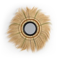 Зеркало С бахромой из растительного волокна 100 см Mane единый размер бежевый AM.PM  фото, kupilegko.ru